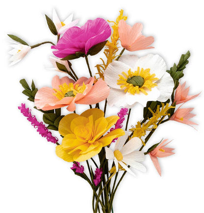 DIY Set Crepe Paper Flowers "Yellow"