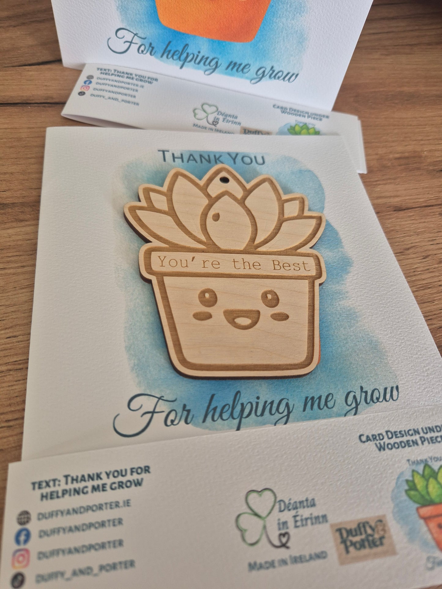 Thank you for helping me grow - Keepsake Card