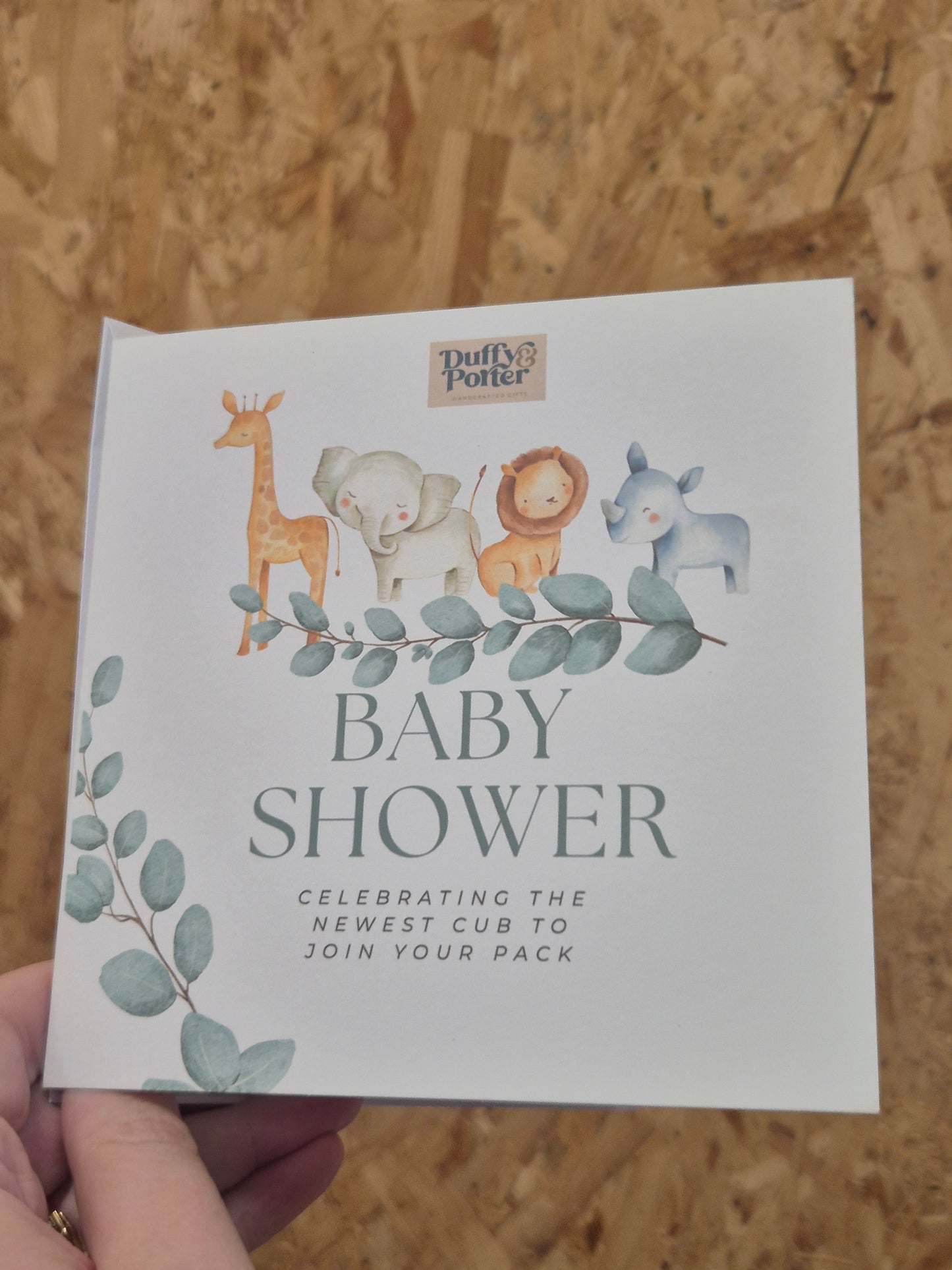 Personalised Baby Shower Safari Card