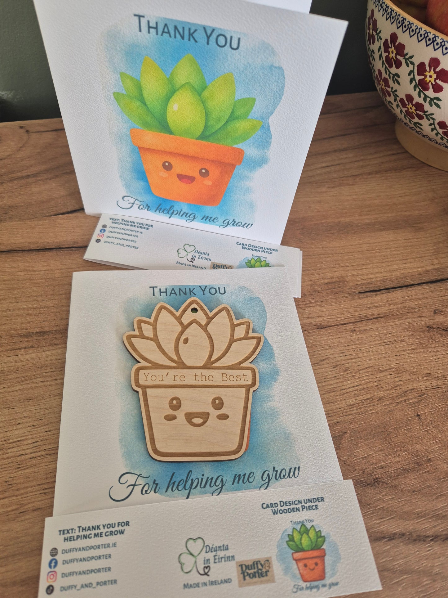 Thank you for helping me grow - Keepsake Card