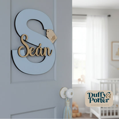 Light Blue Initial with Name