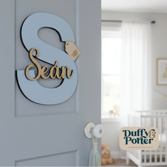 Light Blue Initial with Name