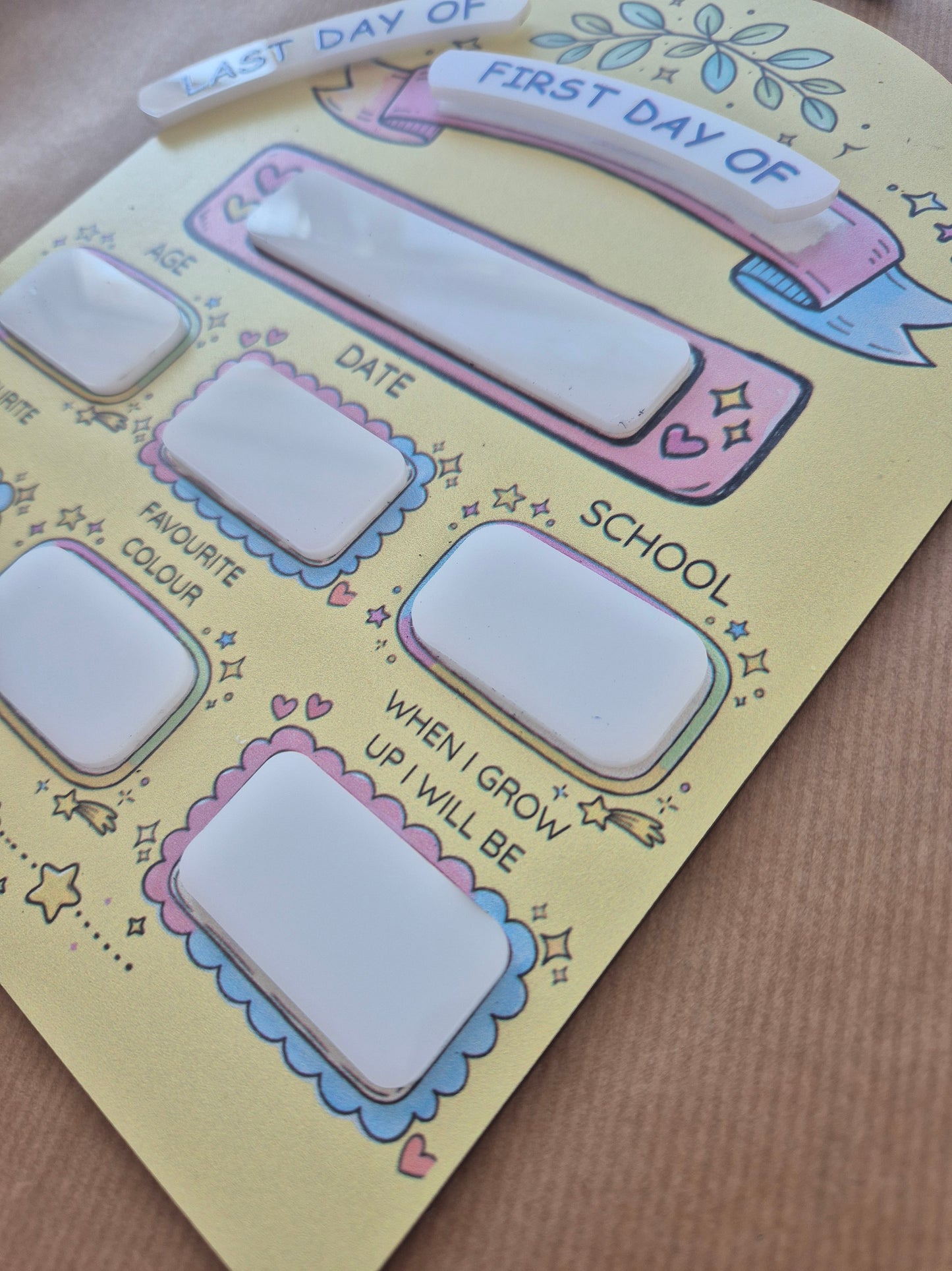Reusable First Day & Last Day of School Milestone Sign | Back to School Gift. Pink