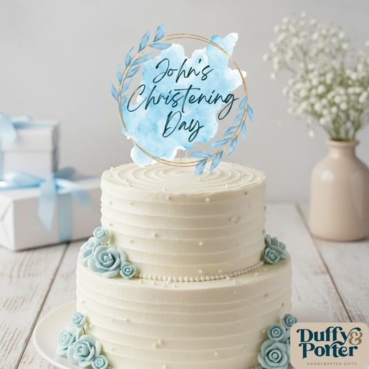 Blue Splash Personalised Cake Topper