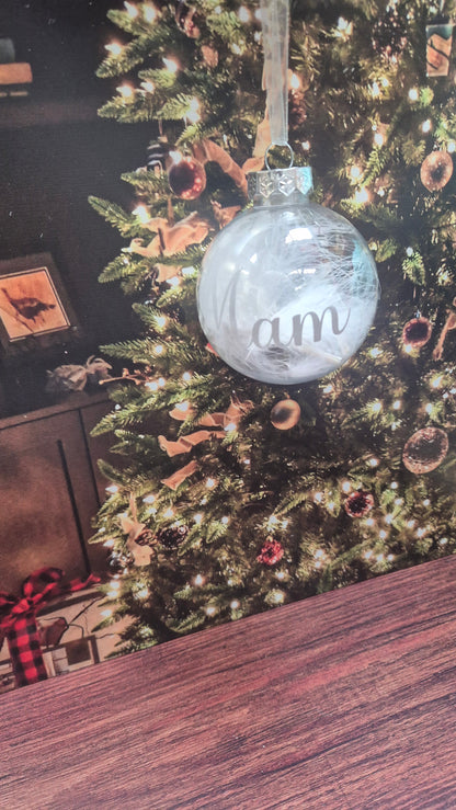 Personalised Christmas Memory Bauble | Feathers & Floating Tribute