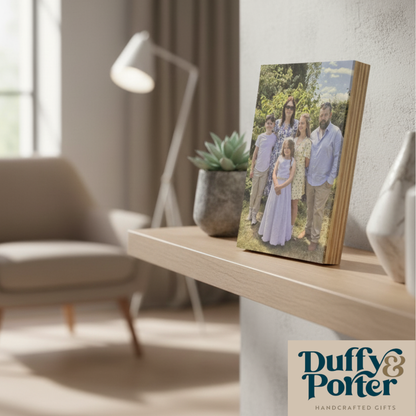 Scandinavian Birch Wooden Photo Block Rectangular