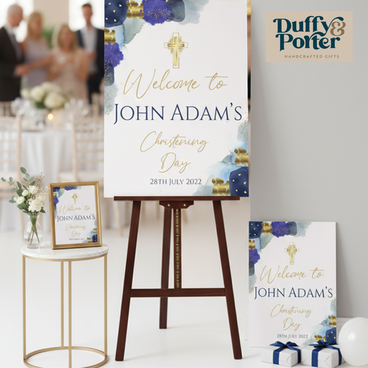 Navy and Gold Occasion Sign