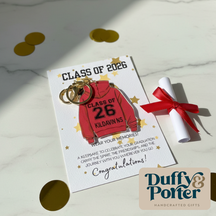Personalised Class of 26 Hoodie Keyring– A Keepsake for the next chapter