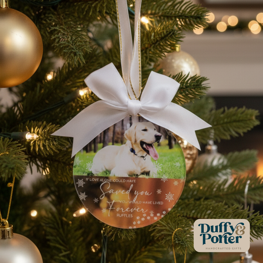 Memory personalised pet photo tree decoration