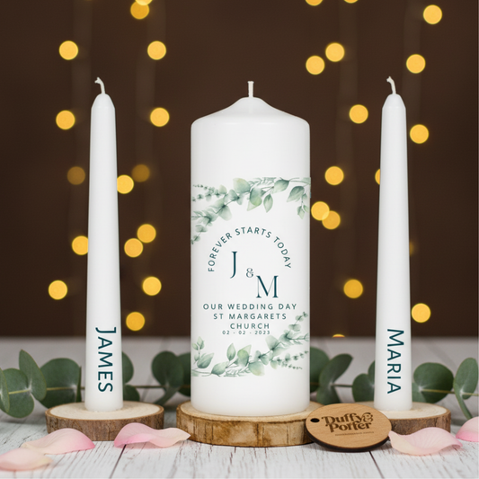 Eucalyptus Unity Candle Wedding set