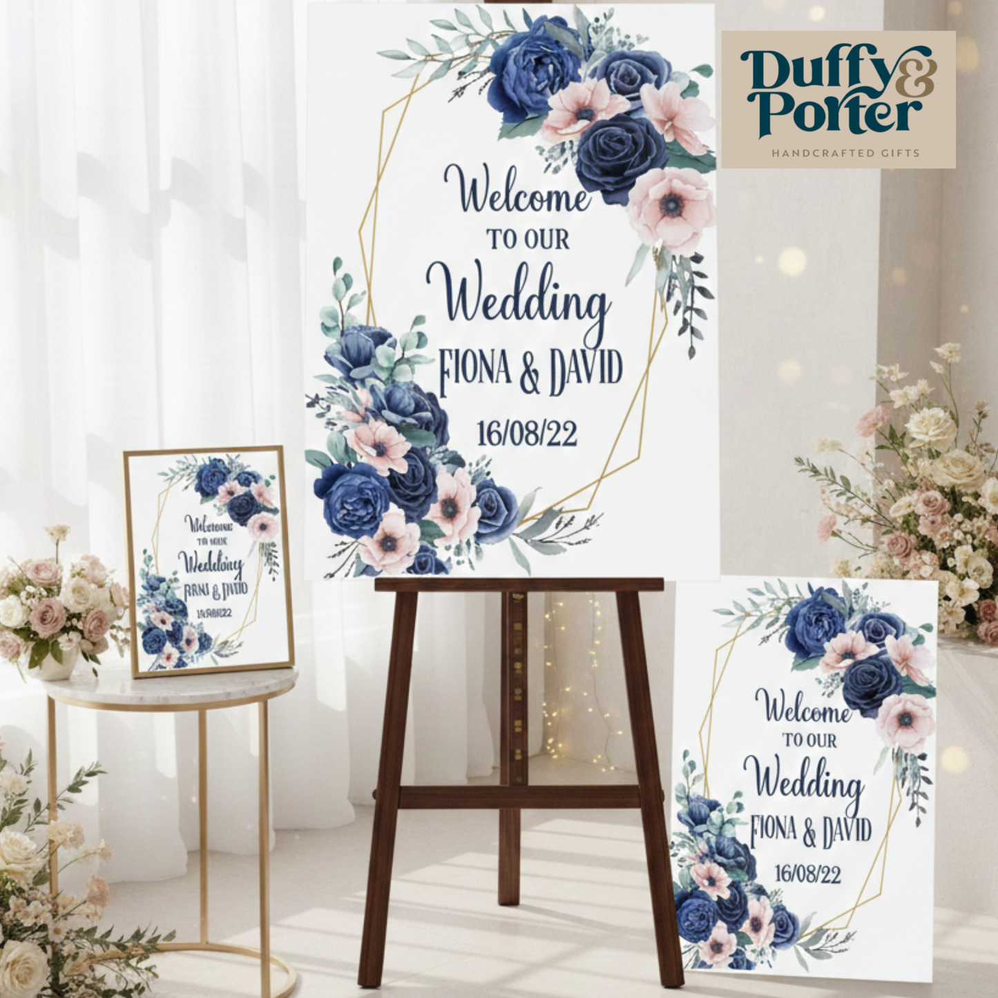 Navy and Pink Occasion Sign