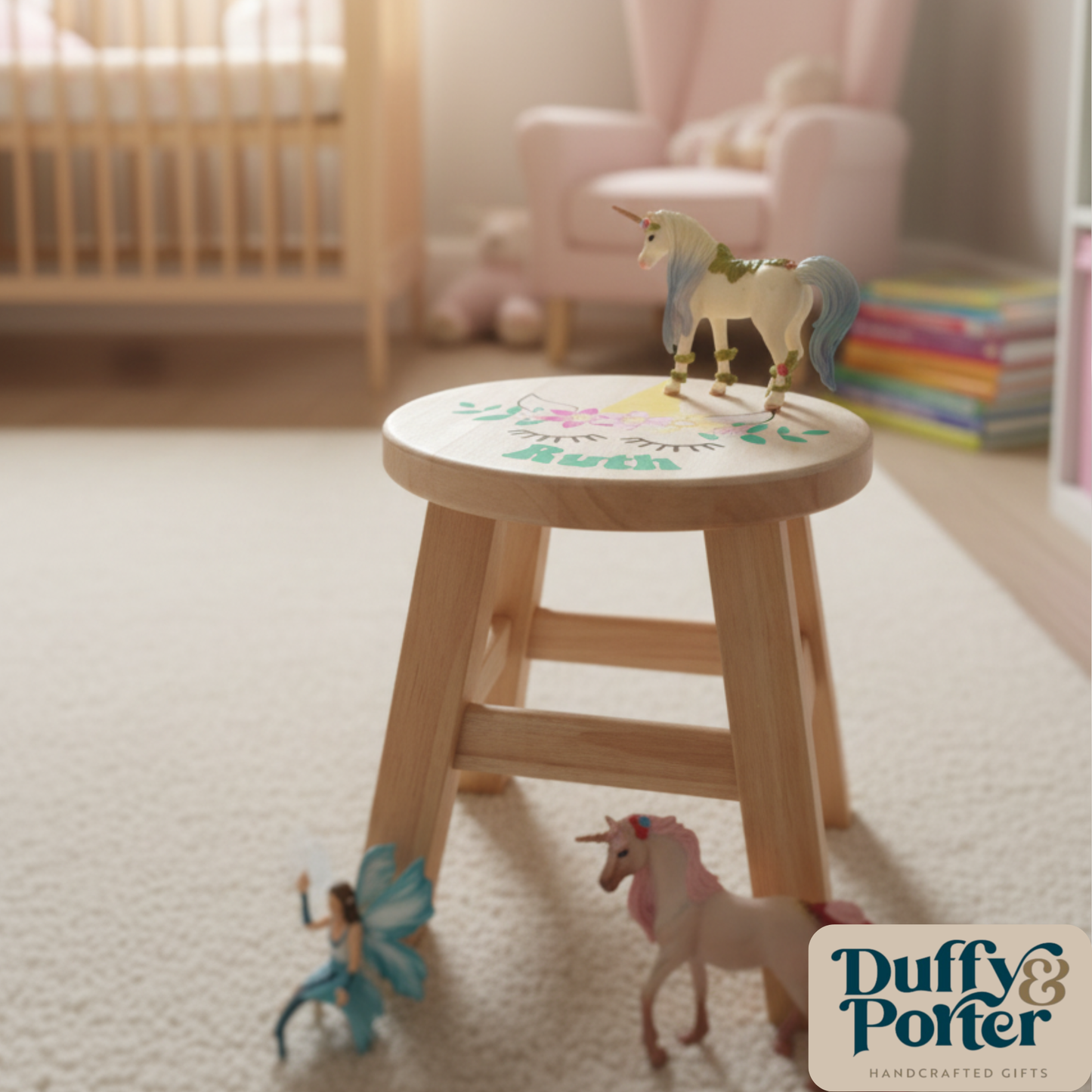 Children's Wooden Stool Unicorn
