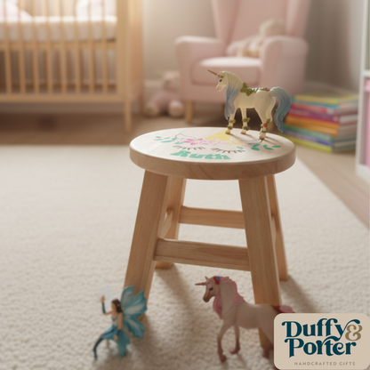 Children's Wooden Stool Unicorn