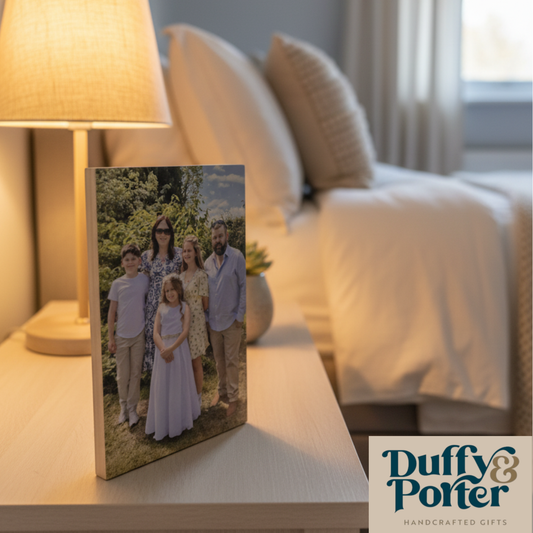 Scandinavian Birch Wooden Photo Block Rectangular