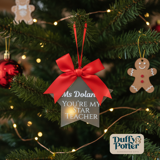 Personalised Teacher Star Decoration