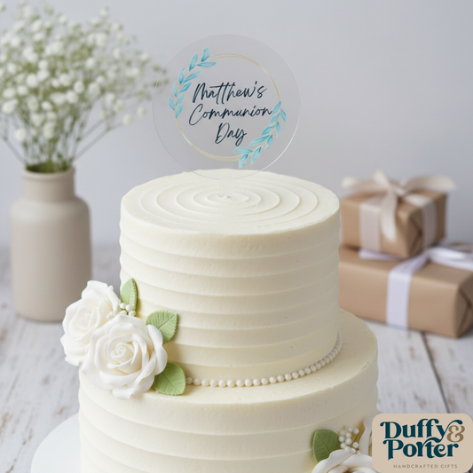 Simply Blue Personalised Cake Topper