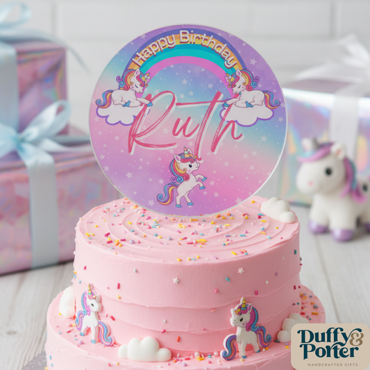 Unicorn Personalised Cake Topper