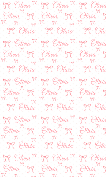 Personalised Christmas Pink Bow Wrapping Paper | Eco-Friendly Gift Wrap Ireland