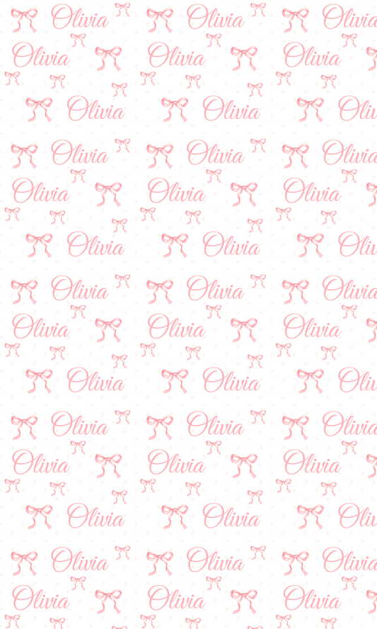Personalised Christmas Pink Bow Wrapping Paper | Eco-Friendly Gift Wrap Ireland