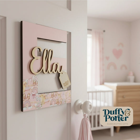 Nursery Pink Initial with Name