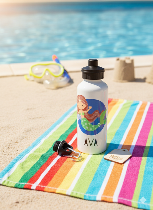 Personalised Aluminium Drinks Bottle Mermaid