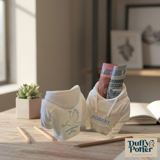 Personalised Confirmation Hoodie Pen Holder – A Keepsake for the Big Day