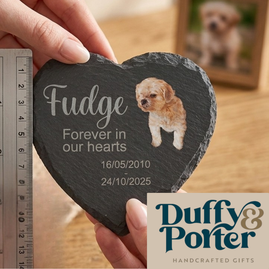 Personalised Slate Pet Memorial Heart