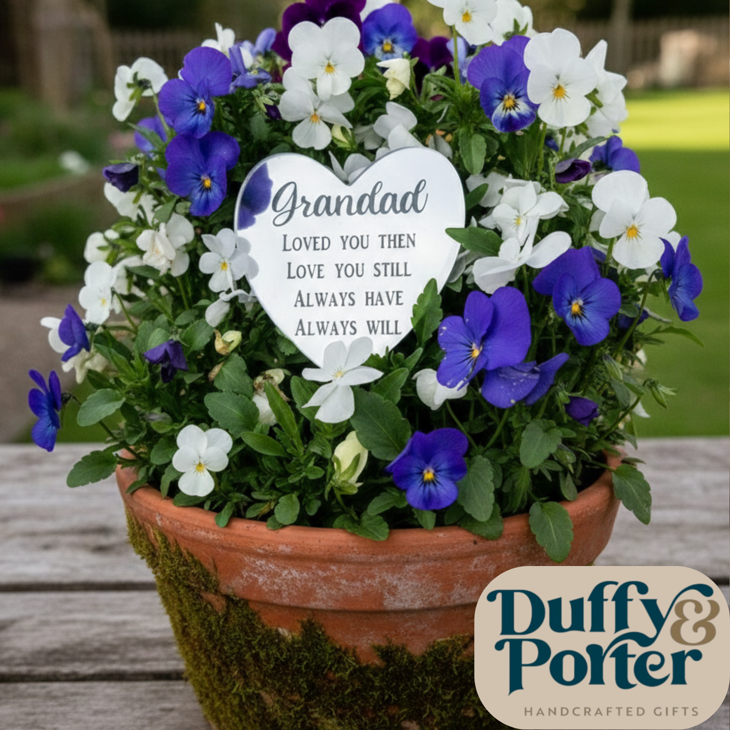 Personalised Heart Mirror Grave Spike