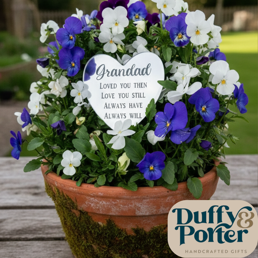 Personalised Heart Mirror Grave Spike