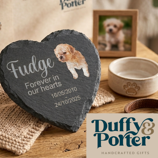 Personalised Slate Pet Memorial Heart