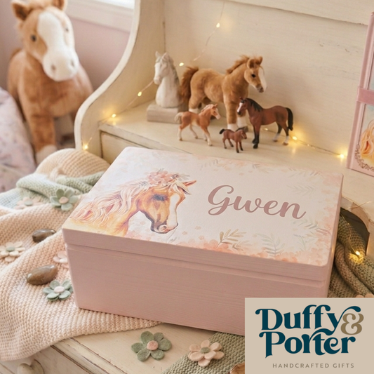 Wild Horse Wooden Keepsake Box: A Personalised Gift in Ireland