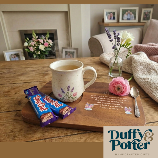 Acacia Personalised Tea/Coffe snack board with Timeouts