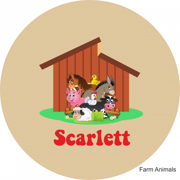 Children's Wooden Stool Farm