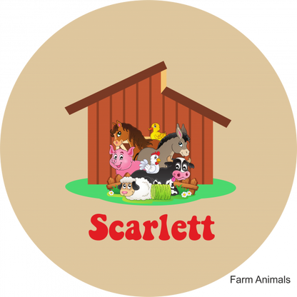 Children's Wooden Stool Farm