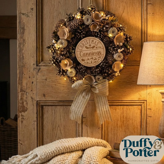 Golden wood Christmas Wreath