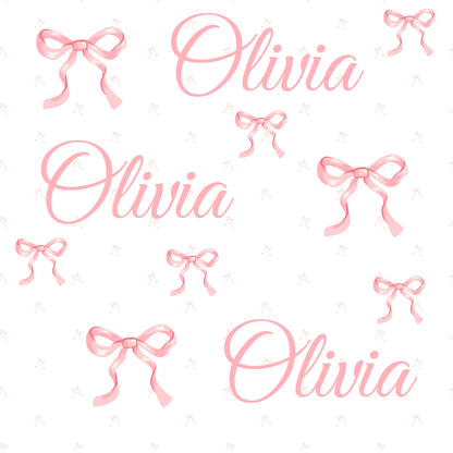 Personalised Christmas Pink Bow Wrapping Paper | Eco-Friendly Gift Wrap Ireland