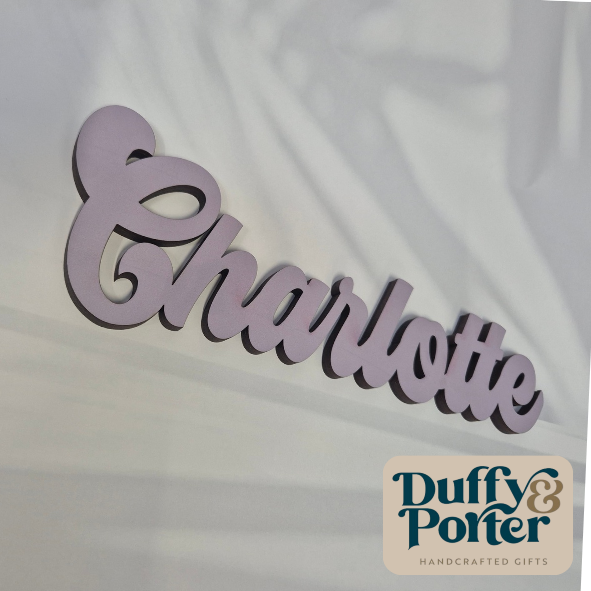 Nursery decor wall name - Charlotte Font