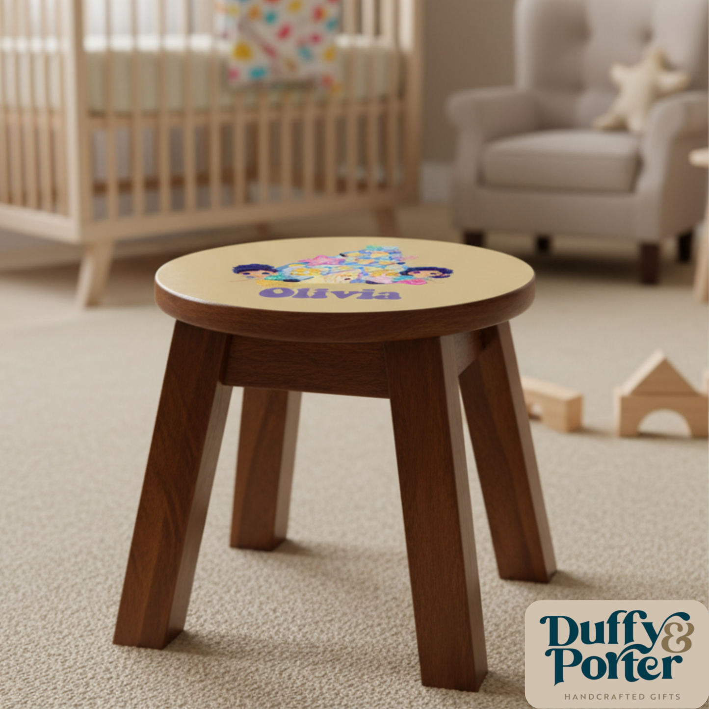 Children's Wooden Stool Mermaid