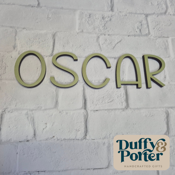 Nursery decor wall name - Oscar Font