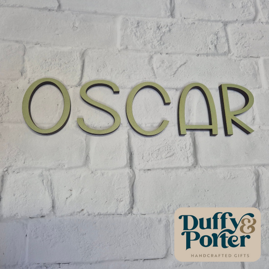 Nursery decor wall name - Oscar Font