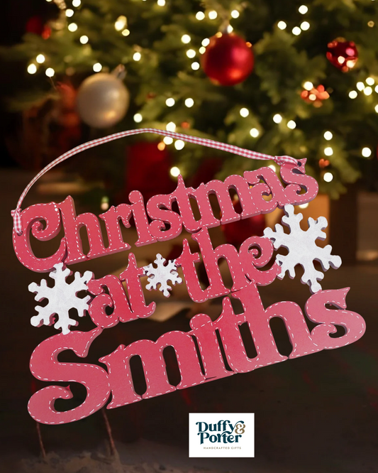 "Christmas at the" Snow flake sign