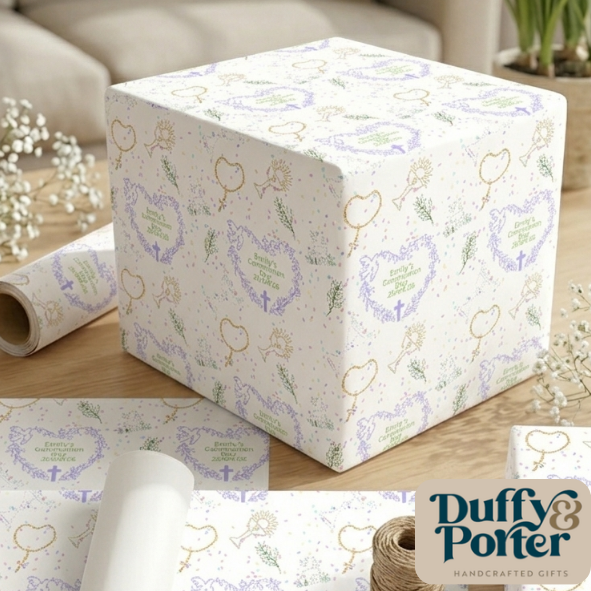 Personalised Eco-Friendly Wrapping Paper - Communion