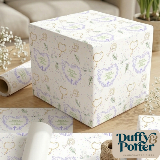 Personalised Eco-Friendly Wrapping Paper - Communion