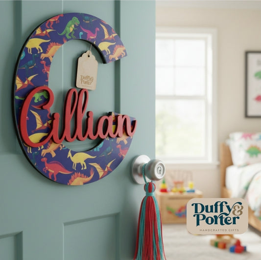 Dinosaur Theme Initial with Name