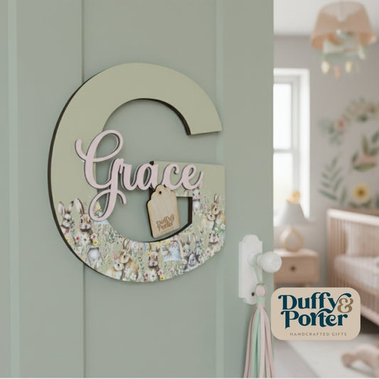 Rabbit Theme Initial with Name