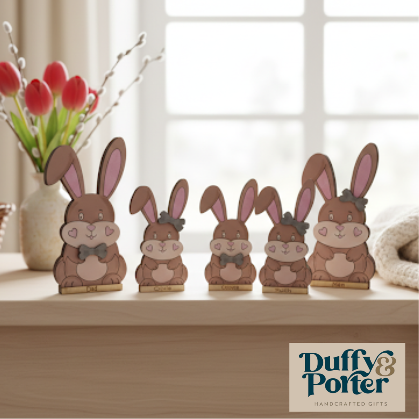 Personalised Easter Bunny Decoration – Hand-Drawn by Maria