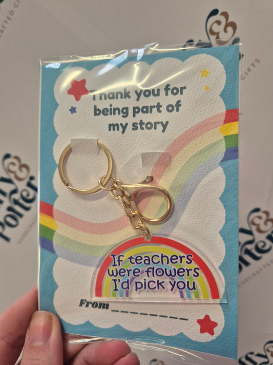 Rainbow Keyring if teachers were flowers