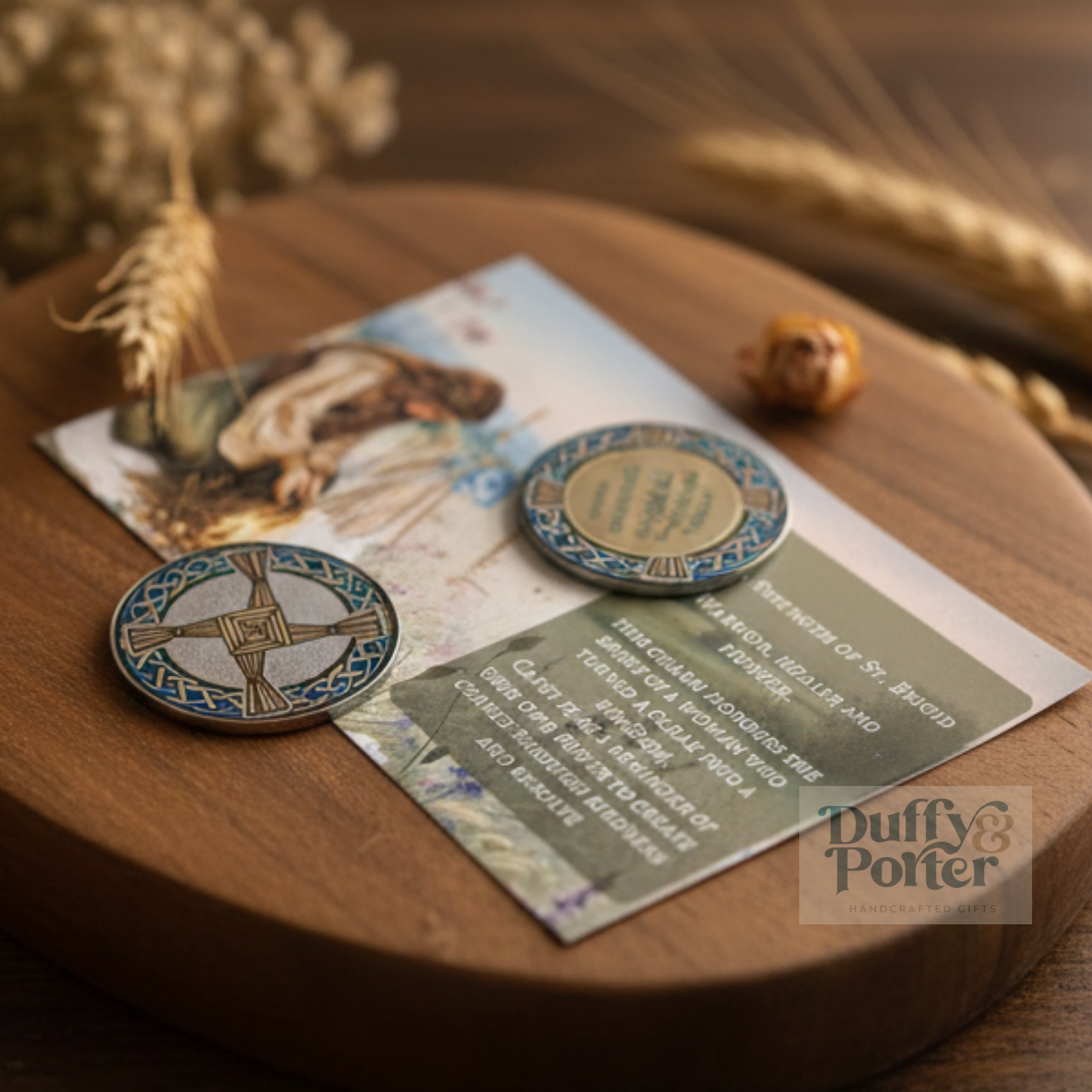 St Brigid Empowerment pocket charm - give it socks