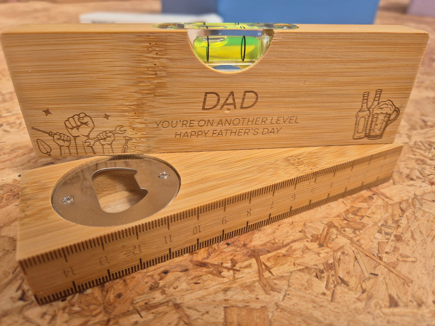 Father's Day level and Bottle opener