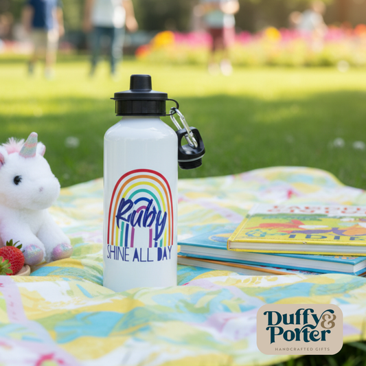 Personalised Aluminium Drinks Bottle Rainbow